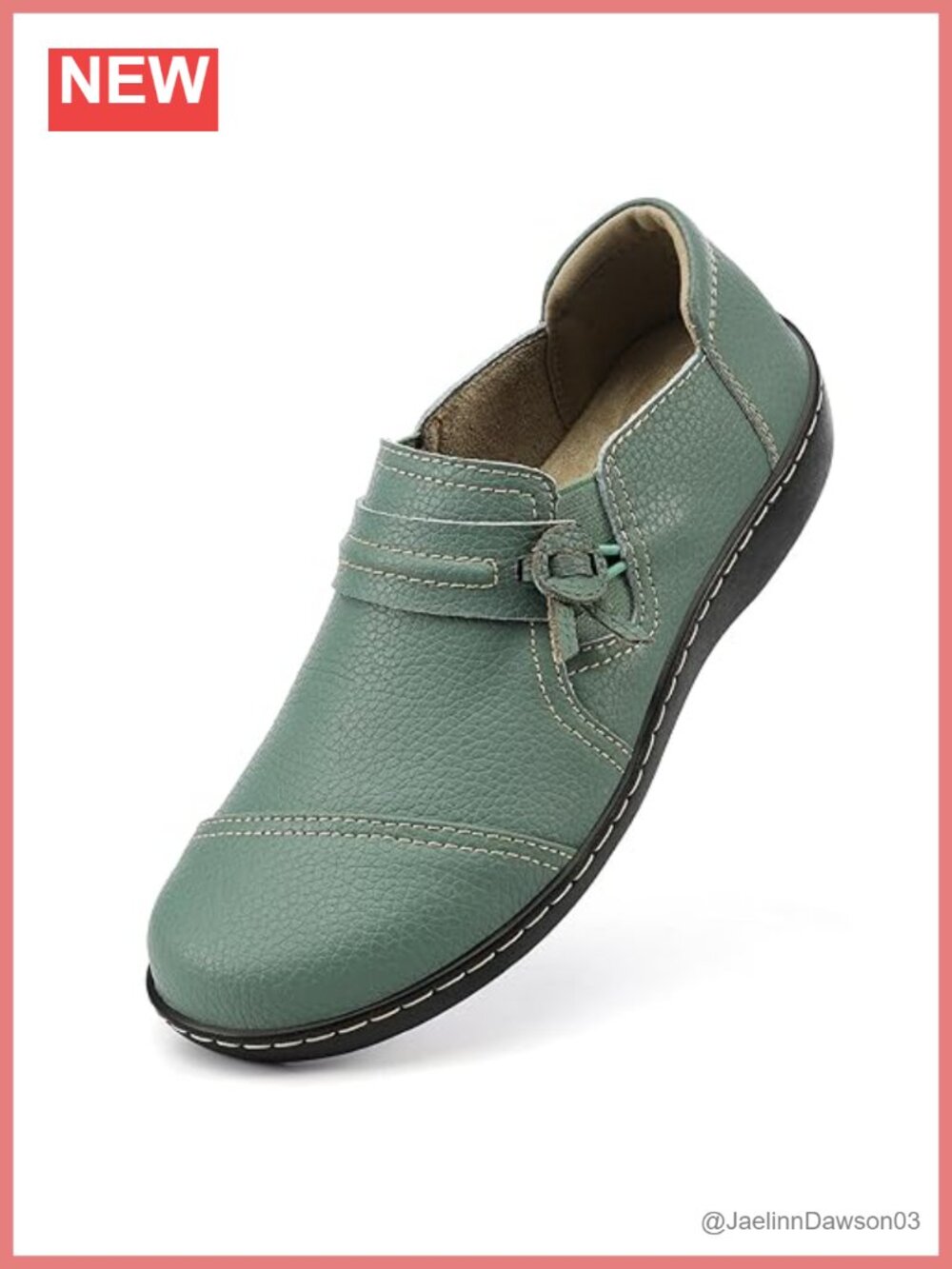 LAZYPOP Women's Leather Loafers Slip-On Comfort Walking Flats